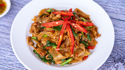 Thai Food Mixes of Noodles and Rice Dishes 