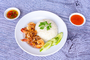 Thai Food Mixes of Noodles and Rice Dishes 