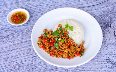 Thai Food Mixes of Noodles and Rice Dishes 