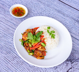Thai Food Mixes of Noodles and Rice Dishes 