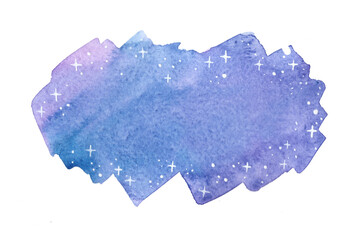 Night sky with star banner brush stroke watercolor painting for copy space background.
