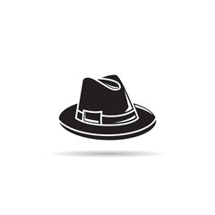 cowboy hat icon silhouette vector