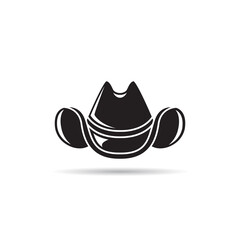 cowboy hat icon silhouette vector