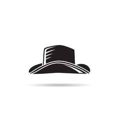 cowboy hat icon silhouette vector