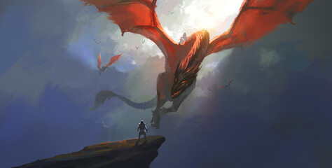 Greet the final battle alone, digital painting. © liuzishan