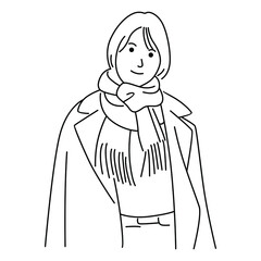 Vector illustration of woman character. Isolated on white background