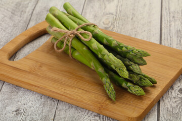 Raw asparagus heap