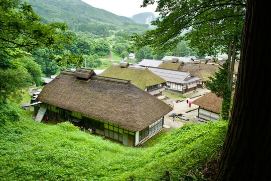 The view of old Japanese village at Ouchi-juku.