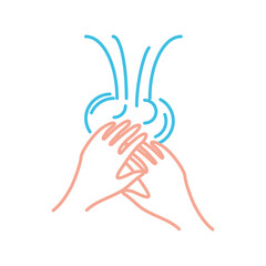 hands washing detailed style icon vector design