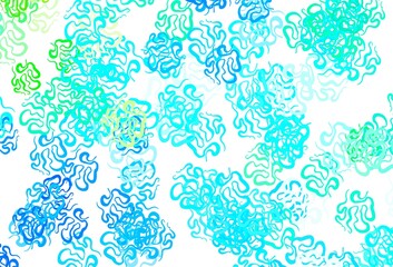 Light Blue, Green vector background with abstract shapes.