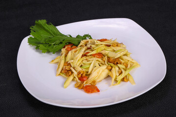 Green mango salad with seafood