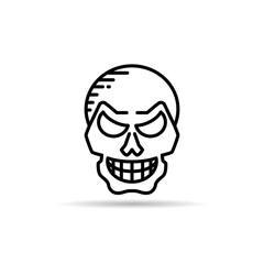 skull line icon vector illustration