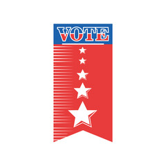 usa vote banner with stars detailed style icon vector design