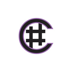 C letter with trending tag logo design vector
