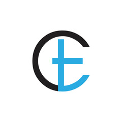 CT letter logo design vector