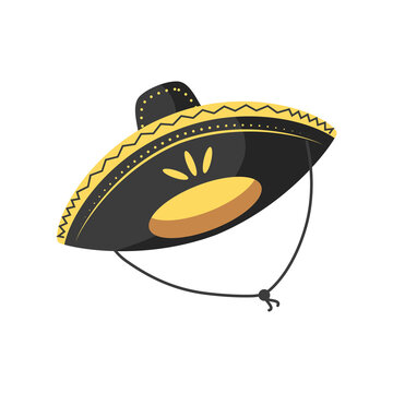 Mexican Mariachi Hat Detailed Style Icon Vector Design