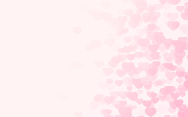 Valentine day pink hearts on pink rose background.