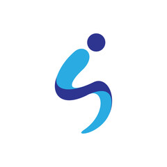 3D Si letter logo design vector