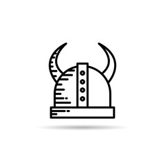 viking helmet line icon vector