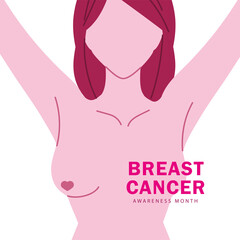 breast cancer awareness mounth, woman body