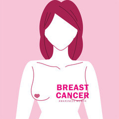 breast cancer awareness mounth with woman body