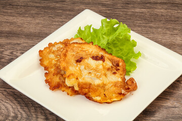 Roasted cod fish in bread