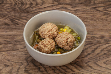 Soup with vegetables and meat balls