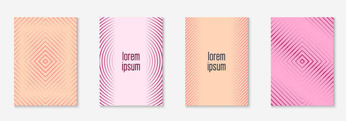 Minimalistic cover template set with gradients