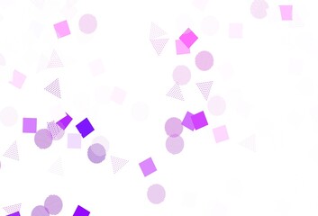 Light Purple, Pink vector pattern with polygonal style with circles.