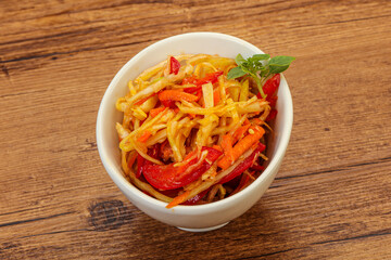 Cabbage salad with carrot and pepper