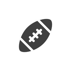 Rugby ball vector icon. filled flat sign for mobile concept and web design. American football ball glyph icon. Symbol, logo illustration. Vector graphics