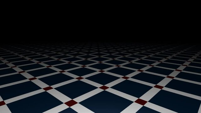 Fly-Around Spin on Grid of Squares Plane in Dark Space