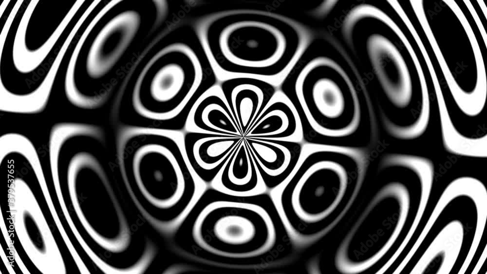 Poster zoom into a kaleidoscopic matte mask hexagon pattern