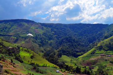 Fototapeta na wymiar Colombia - Mountain Countryside south of Pereira