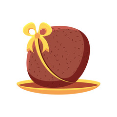 bhai dooj indian coconut with bowtie detailed style icon vector design