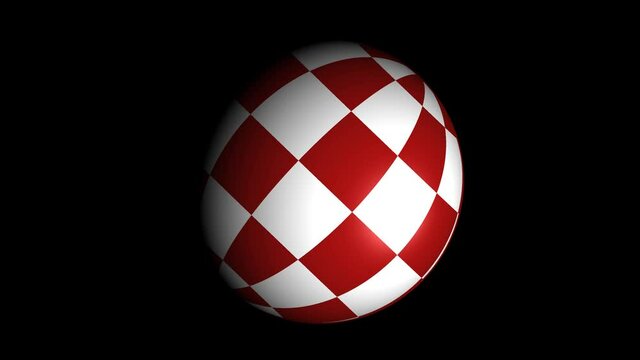 Simple Rotating Amiga Style Red and White Ball Showing 3d Render