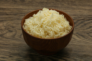 Steamed basmati rice in the bowl