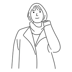 Vector illustration of woman character. Isolated on white background