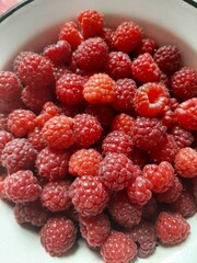 raspberries on a plate