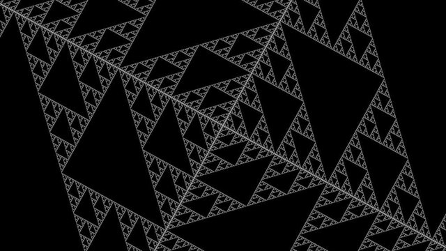 Combinations Cellular Automata Creating the Sierpiński Triangle Zoom Effect
