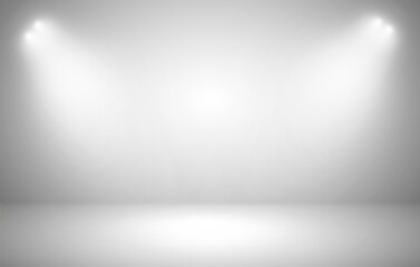 Empty wall with spotlights background for product show with Elegant light and Cement floor....