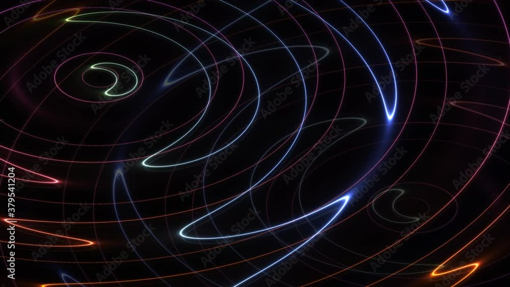 Aufkleber overlaid overlapping circular radial waveform lines