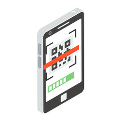 
Price label inside smartphone, mobile barcode scanning icon
