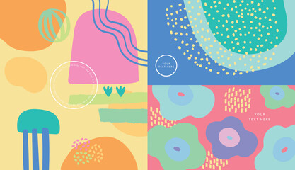 pattern with flowers, Floral abstract background. modern natural background. cute drawing nature wallpaper. logo, label, tag, card with natural abstract pattern pastel colour.