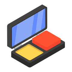 
Compact powder in isometric icon design
