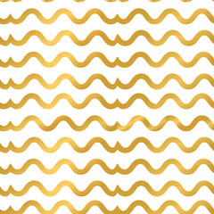Gold and white seamless striped pattern in white and black colors. Vector abstract illustration