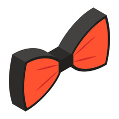 
Editable isometric vector design of bow tie icon
