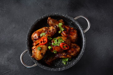 Tandoori chicken with fresh chicken dough and crispy Indian spices