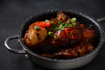 Tandoori chicken with fresh chicken dough and crispy Indian spices