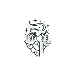 amazing of fine line art, a combination of a simple and a clean, is a cool logo, tattoo art, or design for anything.